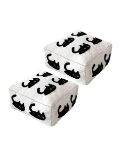 SOGA 2 Pack 50cm Pouffe Cushions Polyester with EPP Filling