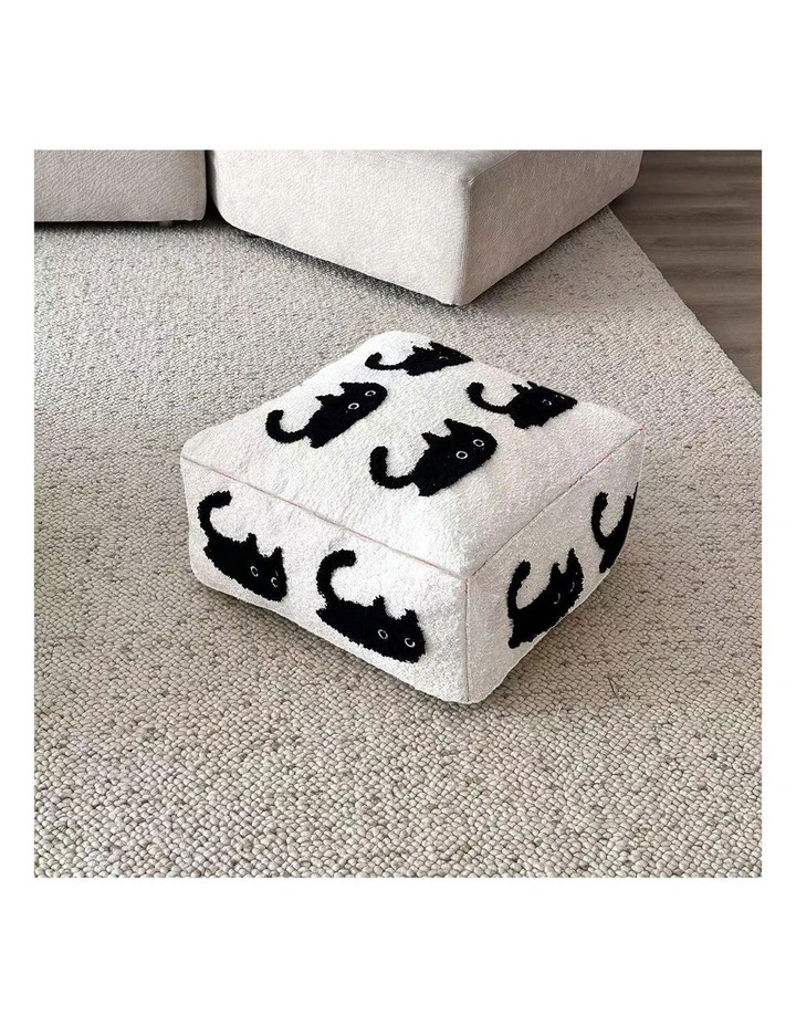 SOGA 2 Pack 50cm Pouffe Cushions Polyester with EPP Filling image 3