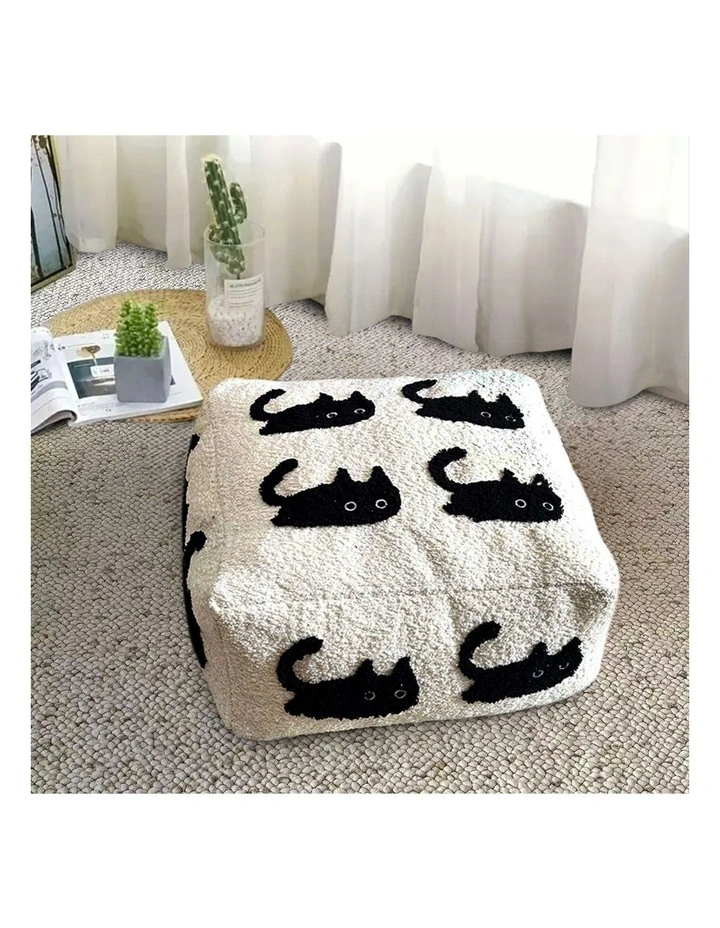 SOGA 2 Pack 50cm Pouffe Cushions Polyester with EPP Filling image 6