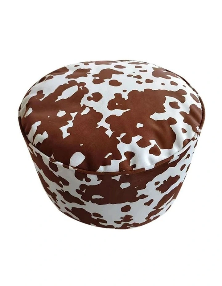 SOGA 48cm Round Pouffe Ottoman 35cm High image 1