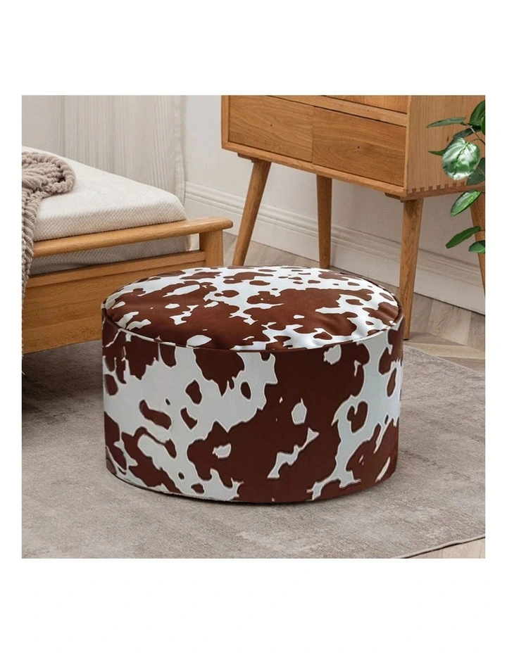 SOGA 48cm Round Pouffe Ottoman 35cm High image 2