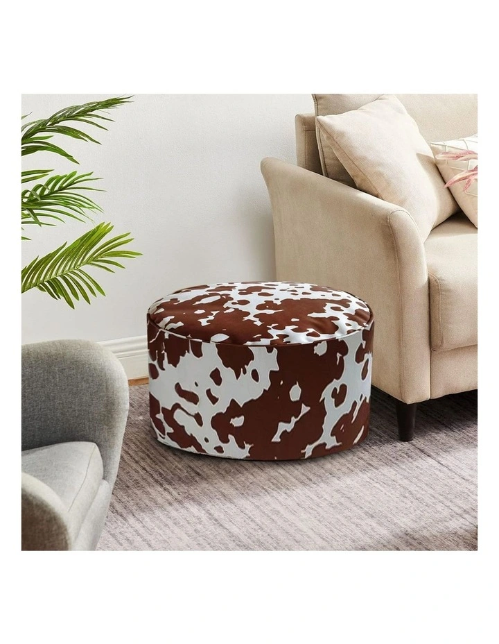 SOGA 48cm Round Pouffe Ottoman 35cm High image 4