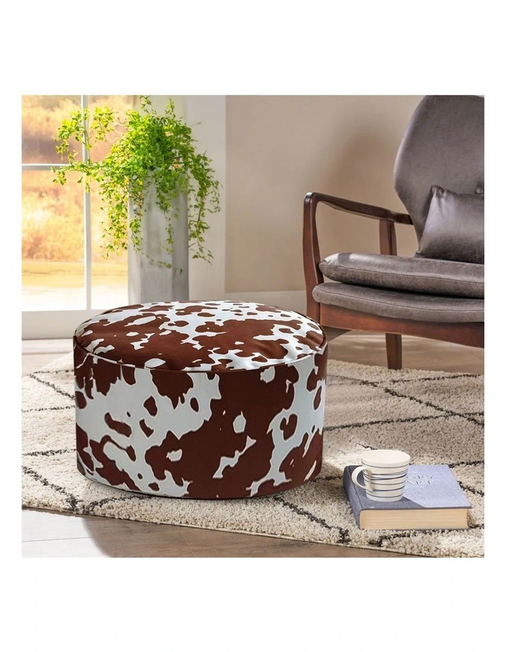 SOGA 48cm Round Pouffe Ottoman 35cm High image 6