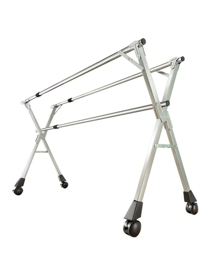 SOGA 2m 3 Pole Clothes Drying Rack with Wheels image 1