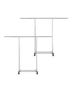 SOGA 150240cm Extendable Clothes Drying Rack with Wheels 2 Pack