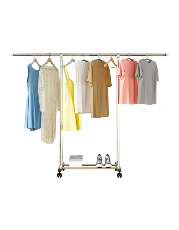 SOGA 150240cm Extendable Clothes Drying Rack with Wheels 2 Pack image 2