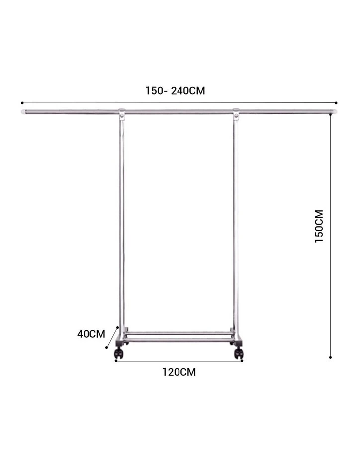 SOGA 150240cm Extendable Clothes Drying Rack with Wheels 2 Pack image 3