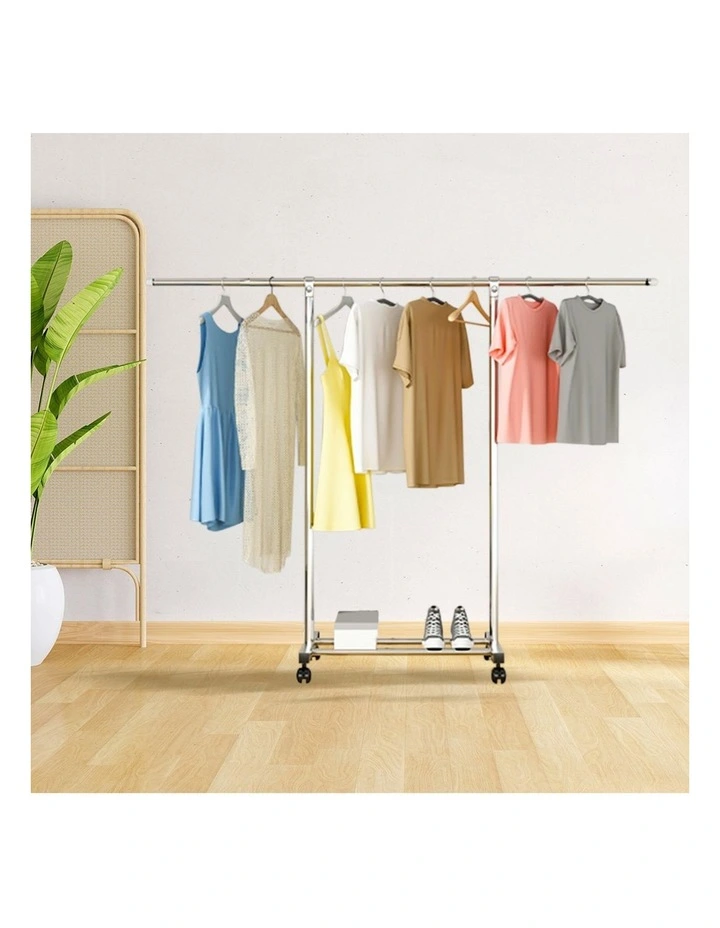 SOGA 150240cm Extendable Clothes Drying Rack with Wheels 2 Pack image 4