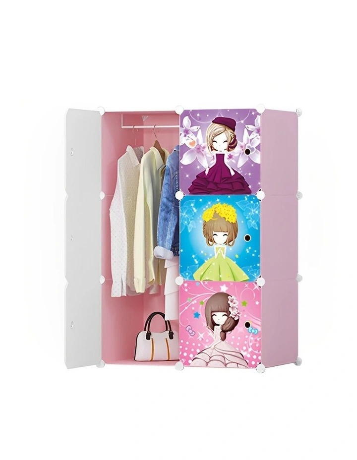 SOGA Portable Wardrobe 6-Cube Princess Design image 1