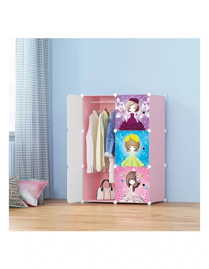 SOGA Portable Wardrobe 6-Cube Princess Design image 2