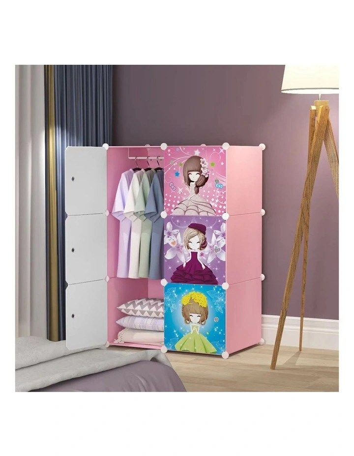 SOGA Portable Wardrobe 6-Cube Princess Design image 3