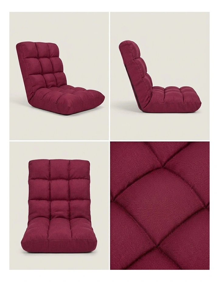 SOGA 2 Pack Flannel Lounge Chair Seat Cushions Burgundy image 2