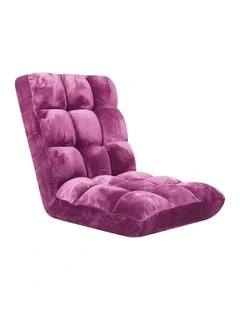 SOGA Adjustable Foldable Floor Recliner Chair Pink