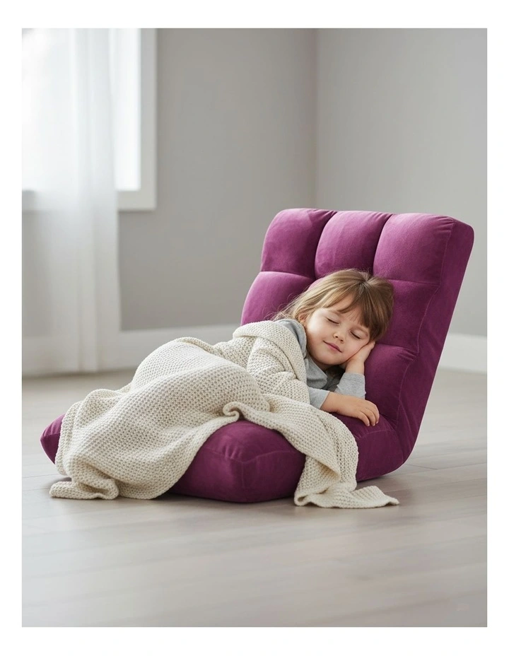 SOGA Adjustable Foldable Floor Recliner Chair Pink image 4