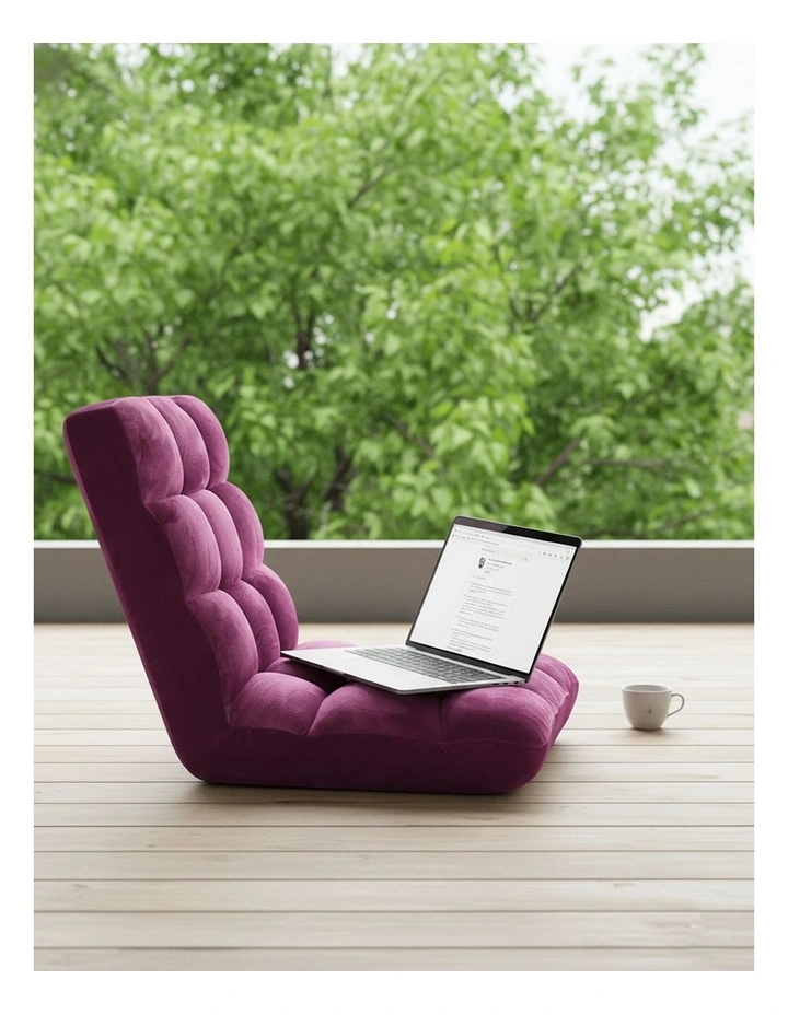 SOGA Adjustable Foldable Floor Recliner Chair Pink image 5