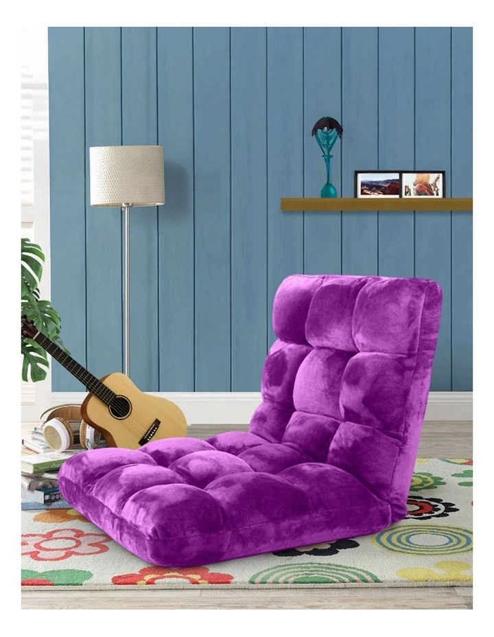 SOGA 2 Pack Adjustable Foldable Floor Recliner Chairs Purple image 2