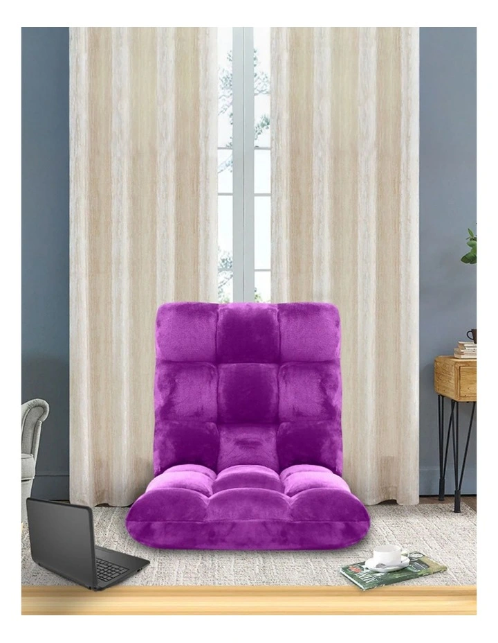 SOGA 2 Pack Adjustable Foldable Floor Recliner Chairs Purple image 6