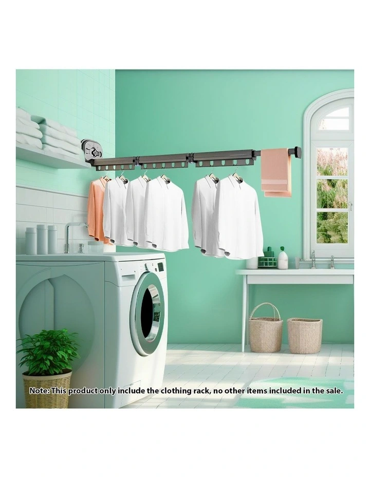 SOGA 2X 127.5cm Wall Mounted Foldable Clothes Drying Rack image 2