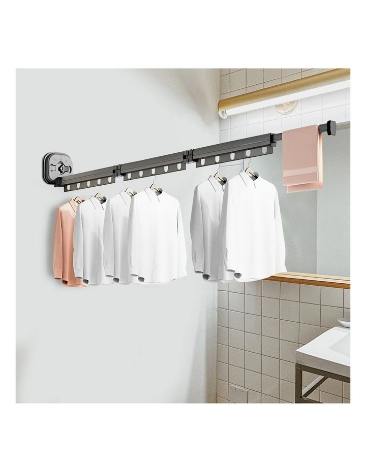 SOGA 2X 127.5cm Wall Mounted Foldable Clothes Drying Rack image 3