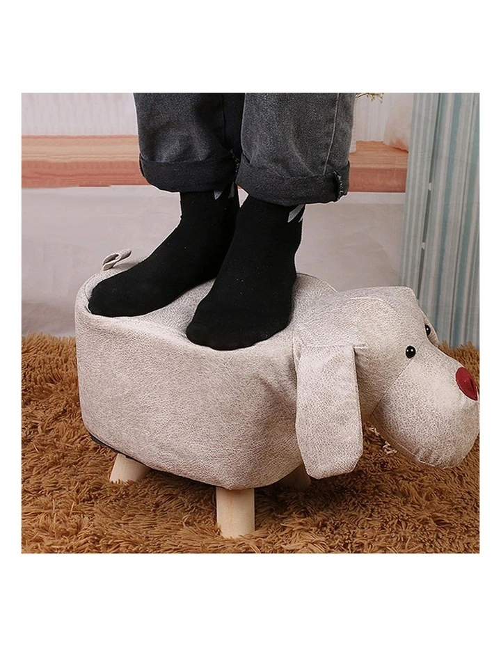 SOGA Kids Ottoman Stool Red Elephant image 7