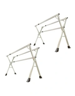 SOGA 1.6m 3 Pole Clothes Drying Rack 2 Pack