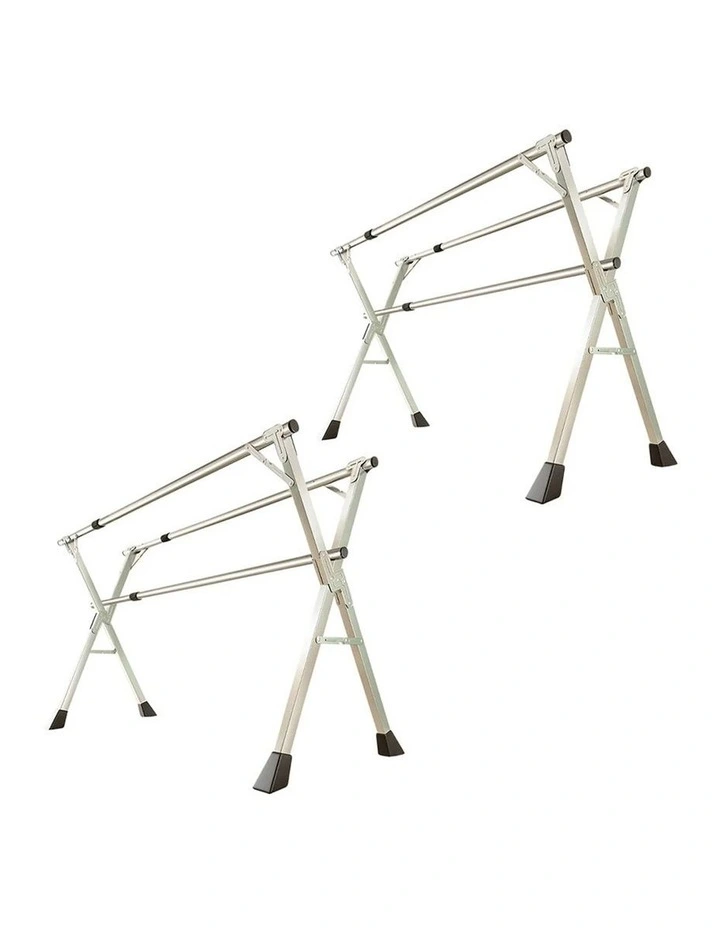 SOGA 1.6m 3 Pole Clothes Drying Rack 2 Pack image 1