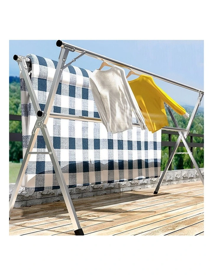 SOGA 1.6m 3 Pole Clothes Drying Rack 2 Pack image 3