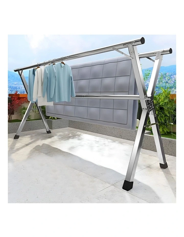 SOGA 1.6m 3 Pole Clothes Drying Rack 2 Pack image 5