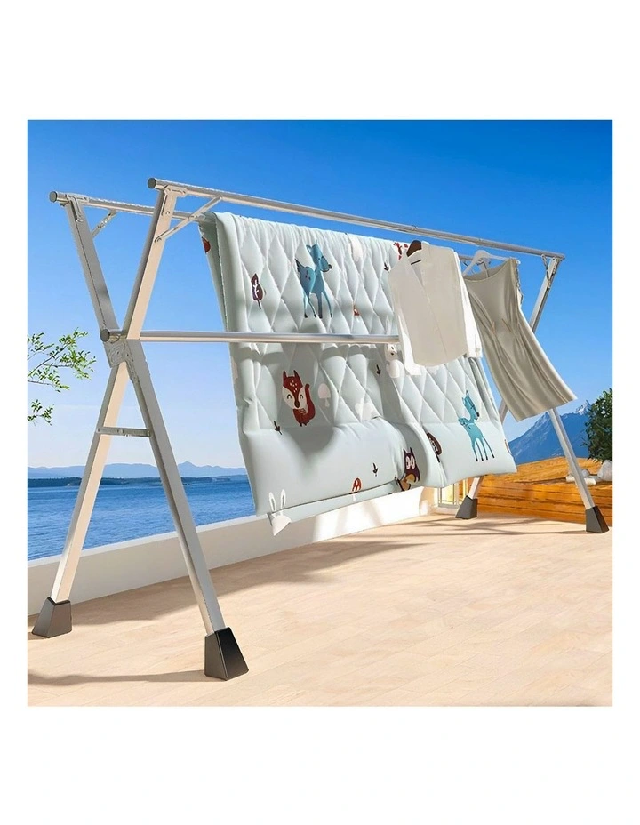 SOGA 1.6m 3 Pole Clothes Drying Rack 2 Pack image 7
