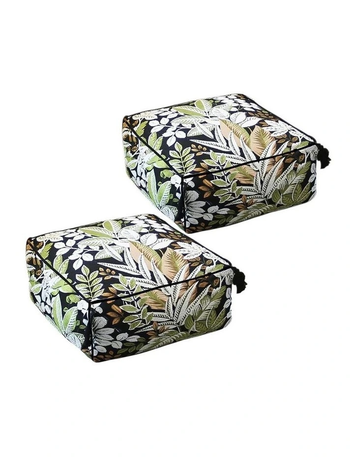 SOGA 2 Pack 50cm Pouffe Cushions Polyester with EPP Filling image 1