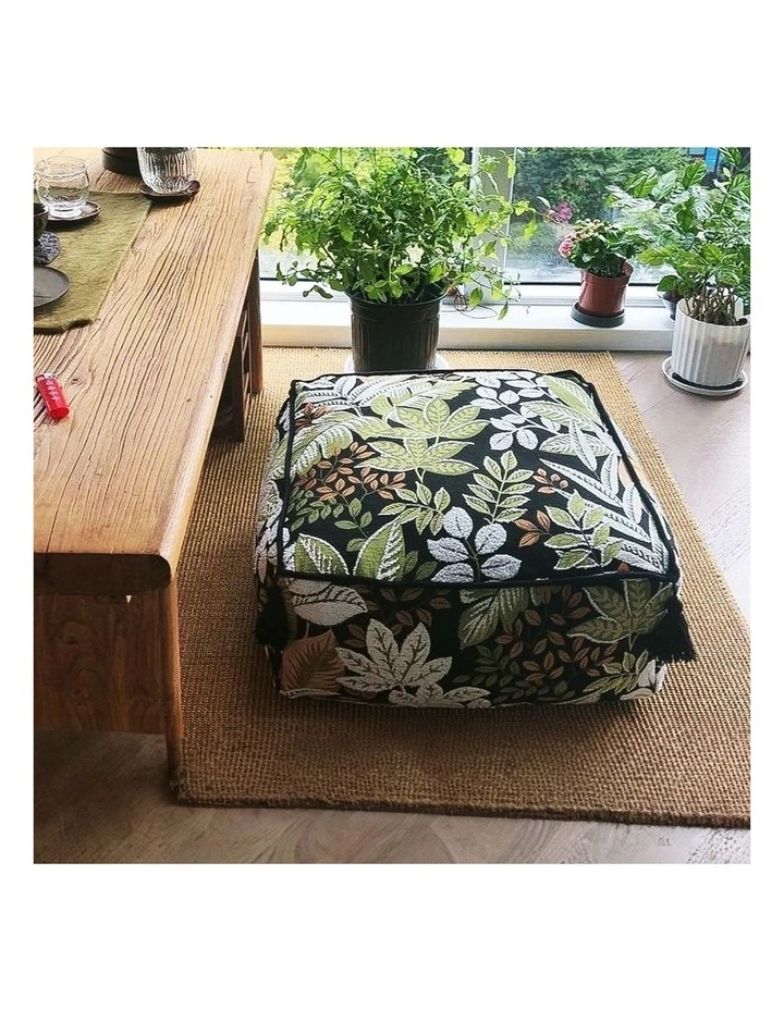 SOGA 2 Pack 50cm Pouffe Cushions Polyester with EPP Filling image 5