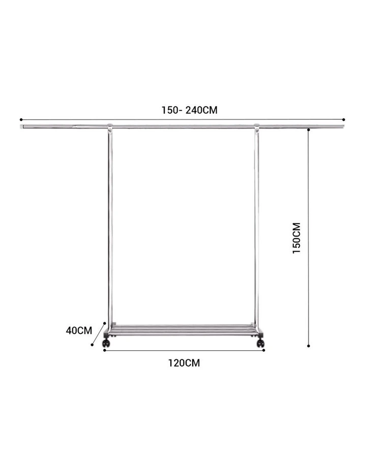 SOGA 150240cm Extendable Clothes Drying Rack with Wheels image 2