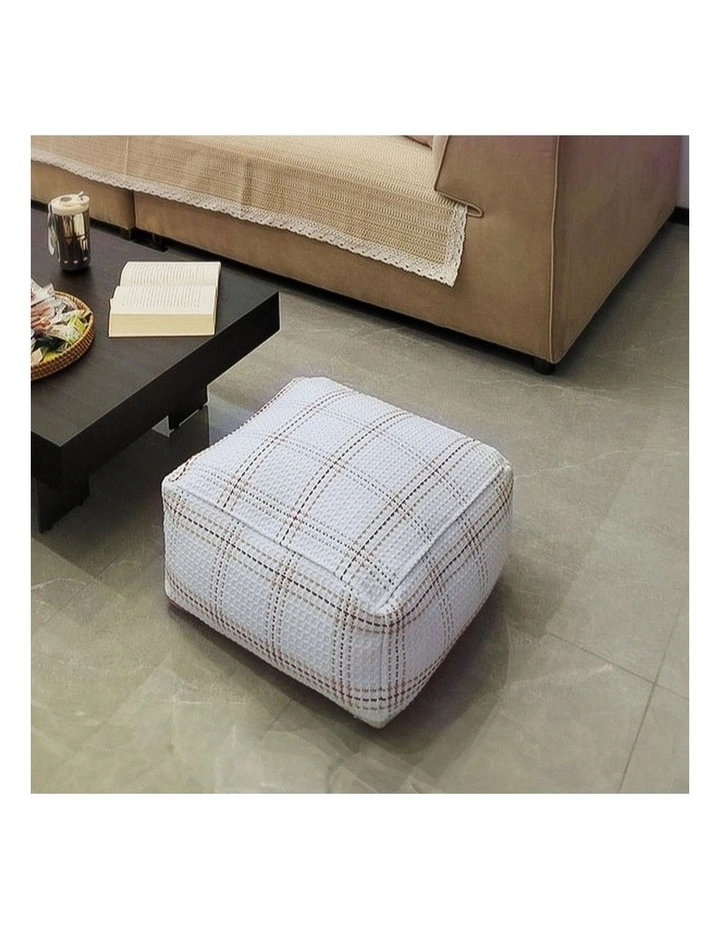 SOGA 2 Pack 40cm Pouffe Cushions Polyester Cotton with EPP Filling image 3