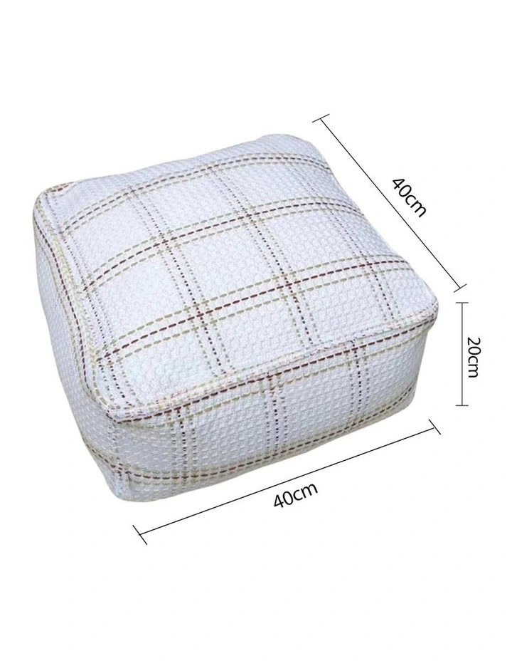 SOGA 2 Pack 40cm Pouffe Cushions Polyester Cotton with EPP Filling image 6