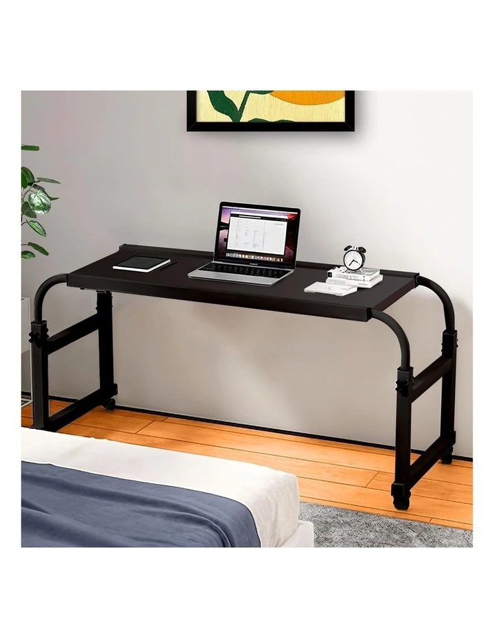 SOGA Adjustable Overbed Table 140 x 45cm Black image 3
