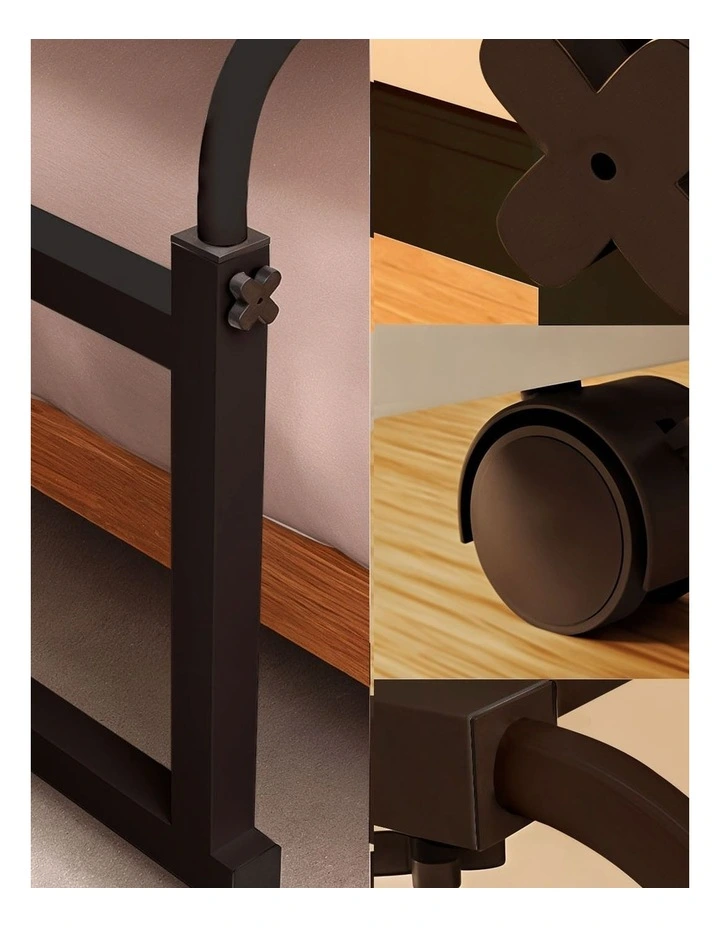 SOGA Adjustable Overbed Table 140 x 45cm Black image 6