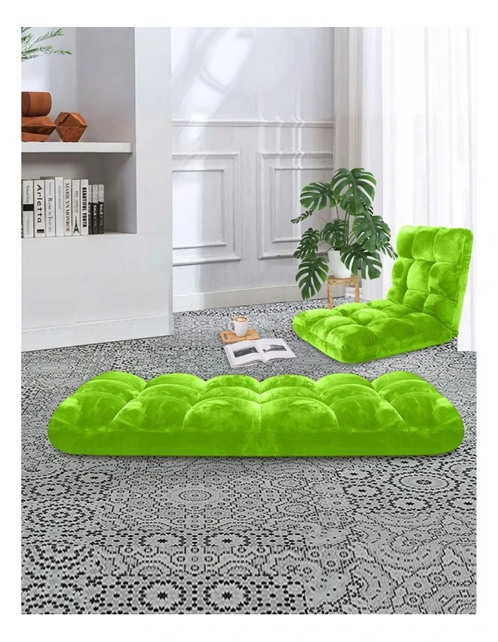 SOGA Adjustable Foldable Floor Recliner Chair Green image 3