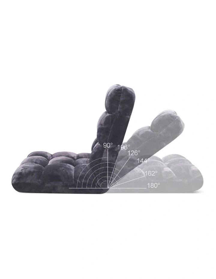 SOGA 2 Pack Adjustable Foldable Floor Recliner Chairs Grey image 5