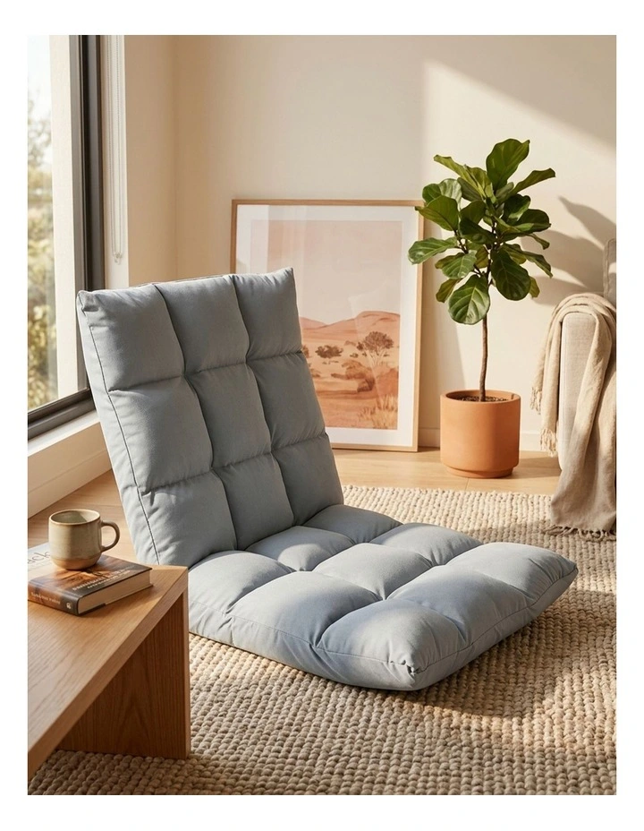SOGA Flannel Lounge Chair Seat Cushion Light Grey image 3