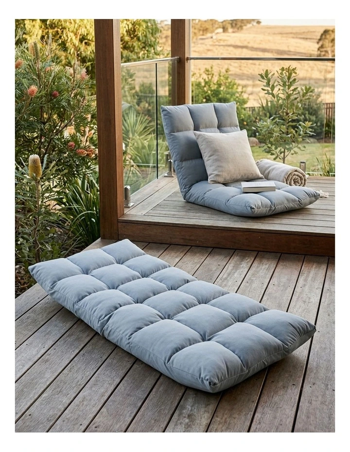 SOGA Flannel Lounge Chair Seat Cushion Light Grey image 4