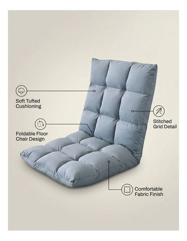 SOGA Flannel Lounge Chair Seat Cushion Light Grey image 6