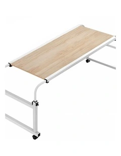 SOGA Adjustable Overbed Table 120 x 45cm Wood Look