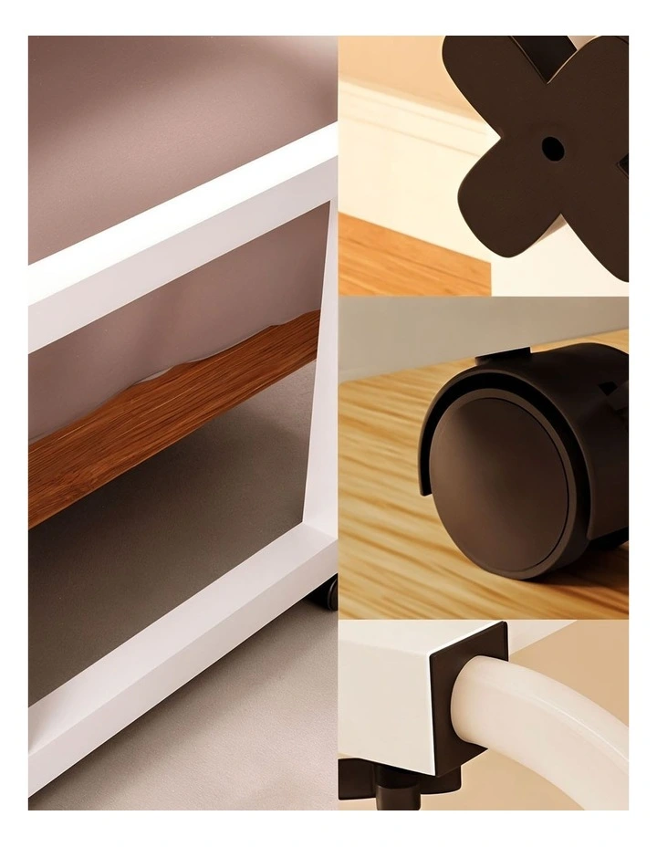 SOGA Adjustable Overbed Table 120 x 45cm Wood Look image 6