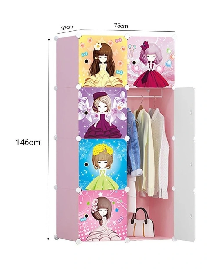 SOGA Portable Wardrobe 8-Cube Princess Design image 4