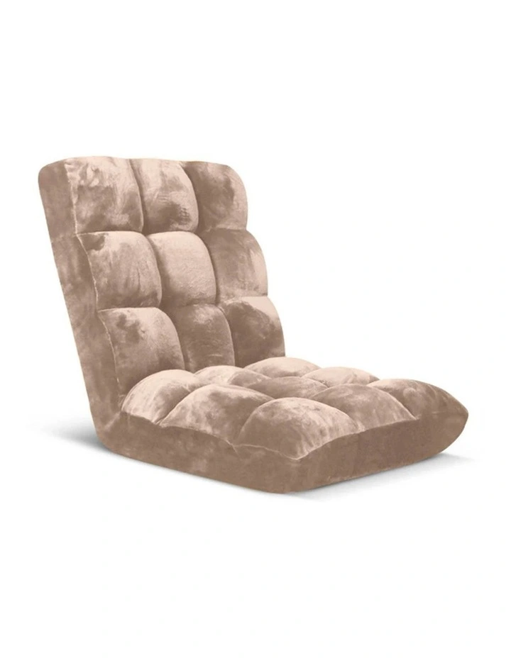 SOGA Adjustable Foldable Floor Recliner Chair Light Apricot image 1
