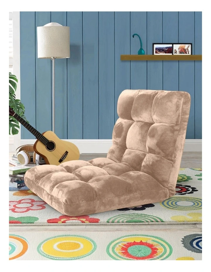 SOGA Adjustable Foldable Floor Recliner Chair Light Apricot image 2
