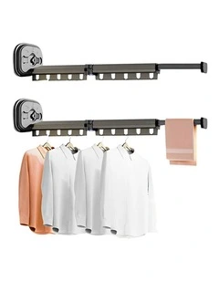SOGA 2X 93.2cm Wall Mounted Foldable Clothes Drying Rack
