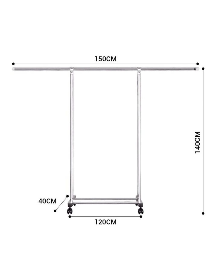 SOGA 150cm Clothes Drying Rack with Wheels image 2