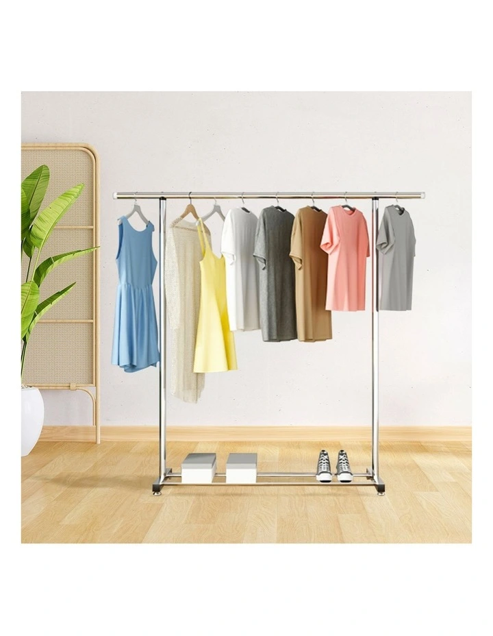 SOGA 2X 180cm Stainless Steel Clothes Rack Floor Standing Garment Rail image 3