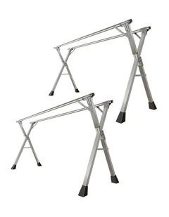 SOGA 1.6m Foldable Clothes Drying Rack 2 Pack